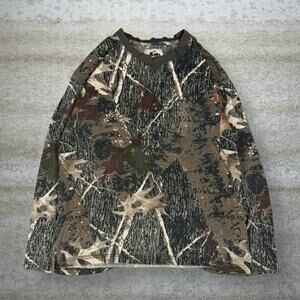 Vintage 90s Old Mill Shirt Mens L Hunting Camo Cotton Long Sleeve Woodland